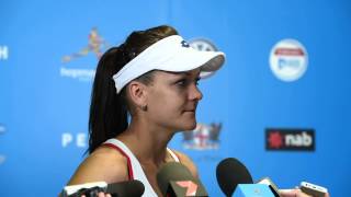 Agnieszka Radwańska press conference  Hopman Cup 2015 [upl. by Enasus7]