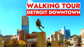 🚶Woodward Avenue Walking Tour  Downtown Detroit  Detroit Michigan [upl. by Juxon720]