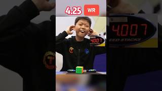 Phenomenal 425 Rubiks Cube WORLD RECORD Average by Yiheng Wang🇨🇳 [upl. by Narhet448]