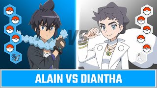 Kalos Pokemon Battle Alain vs Diantha [upl. by Notslah]