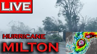 🔴LIVE  INSIDE MAJOR HURRICANE MILTON WITH STORM CHASERS in STORM SURGE around VENICE BEACH [upl. by Pippas49]