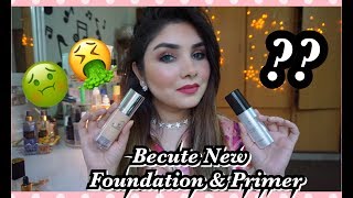 Pakistani Brand  BECUTE Foundation amp Primer First Impression  Worth Buying Or Not  Nishoo Khan [upl. by Amatruda]