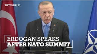 Türkiyes President Erdogan speaks after NATO summit [upl. by Norak]