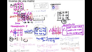 Inversa de una matriz 3x3 Adjunta transpuesta y cofactores algebralineal [upl. by Yhtuv793]