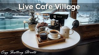 Live Cafe Village  Immerse Cozy Bustling amp Sweet Jazz on Streets in this Winter Holidays 🪔❄️ [upl. by Aicena]