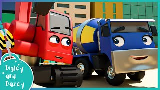 Construction Crew  New Colours 🚧 🚜  Digley and Dazey  Kids Construction Truck Cartoons [upl. by Atinehs]