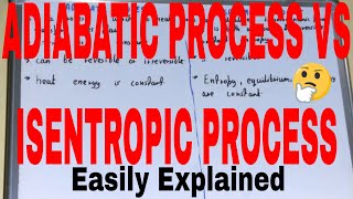 Adiabatic vs IsentropicDifference between adiabatic and isentropic processAdiabatic isentropic [upl. by Detta]