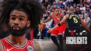 HIGHLIGHTS Chicago Bulls beat Jazz 119117 behind DeMar DeRozans 29 points [upl. by Elacim]