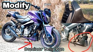 How to Install Dominar Belly Pan in Ns 200 😍  Methe Manish vlogs [upl. by Llennehc734]