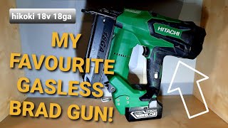 HIKOKI gasless 18v18ga bradnail gun Let me explain why this is my favorite brad gun on the market [upl. by Adnolahs]