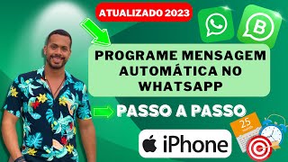 COMO PROGRAMAR O ENVIO DE MENSAGENS AUTOMÁTICAS NO WHATSAPP  ➡️SKEDIT IPHONE  🔵TA BOMBANDO [upl. by Cathe]