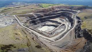 Titterstone Clee Hill Quarry aerial views 4k [upl. by Stanhope]