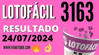 🍀 Resultado Lotofácil 3163 [upl. by Llertak]