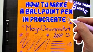 HOW TO MAKE A BALLPOINT PEN IN PROCREATE IN LESS THAN 5 MINUTES [upl. by Samaria]