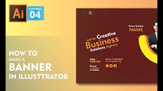 Illustrator Tutorial  Simple Web Banner Design [upl. by Monjo]