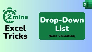 Create DropDown List in Excel  2 Minutes Excel Tricks [upl. by Eugnimod]