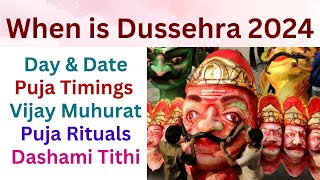 Dussehra 2024 When Is Dussehra In 2024  Vijayadashami 2024 Date  Durga Puja 2024  Dashara 2024 [upl. by Noroj]