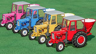 Mini Tractors with Colors  LIME SPREADING WORK with CABINED URSUS Tractors  Farming Simulator 22 [upl. by Quennie]