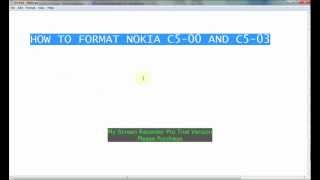 How to Format Nokia C500 And C503 [upl. by Eriam]