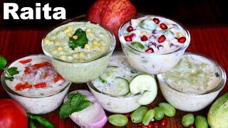 5 तरह के Raitas  Boondi Fruit MixVeg Kheera Lauki Raitas  CookWithNisha [upl. by Novikoff]