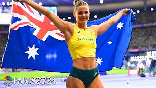 Australian Nina Kennedy finally eclipses Katie Moon for pole vault gold  Paris Olympics [upl. by Anaujik]