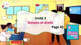 dialogue unité 2😍 Devoirs et droits 😍mes apprentissages 5 année🥰 page 42 [upl. by Winsor]