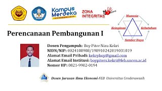 Perencanaan Pembangunan I  Semester 5  Jurusan Ilmu Ekonomi FEB Universitas Cenderawasih [upl. by Aletse]