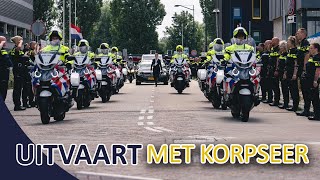 Uitvaart met korpseer voor collega Arno de Korte van de Eenheid Rotterdam Team verkeer  Politie [upl. by Ytte]