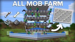 Minecraft All Mob Farm  10000 Items Per Hour  Easy Build [upl. by Eimot]