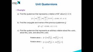 Lecture 2  24 Quaternions Robotics UTEC 20181 [upl. by Washington]