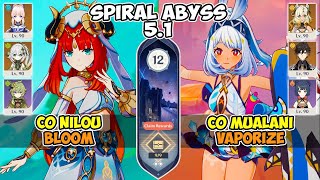 C0 Nilou Bloom amp C0 Mualani Vaporize  Spiral Abyss 51 Floor 12  Genshin Impact [upl. by Harewood994]