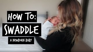 HOW TO SWADDLE  Using Muslin Blanket Receiving Blanket  Swaddle Me Wrap [upl. by Nelyt]