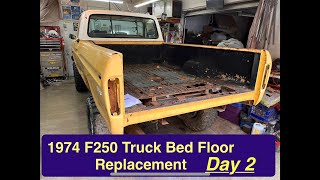 1974 F250 Truck Bed Floor Replacement Day 2 [upl. by Esmeralda]