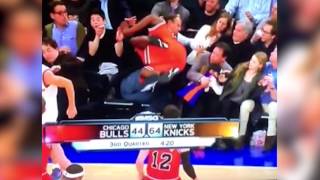 Dad SAVES daughter at Knicks  Bulls game 121113 [upl. by Ayak]