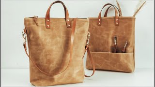 How To Add Lining to Handbags  Leather Goods  DIY Leather Tote [upl. by Mcilroy]