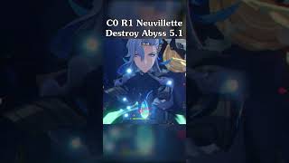 How C0 R1 Neuvillette C0 Furina Destroy SPIRAL ABYSS 51 [upl. by Nirual964]