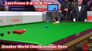 Snooker World Championships Open Ronnie O’Sullivan VS Jackson Page  Last Frame 9 amp 10 amp 11 [upl. by Adnuahsal]