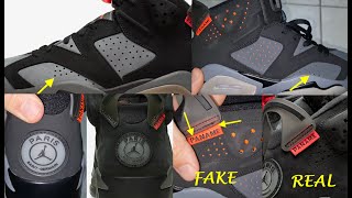 Air Jordan 6 Paris Saint Germain real vs fake How to tell fake Nike Jordan 6 PSG sneakers [upl. by Koren]