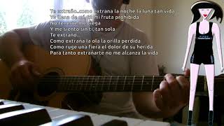 Yolandita Monge  Te Extraño KARAOKE GUITAR REQUEST [upl. by Petronella406]