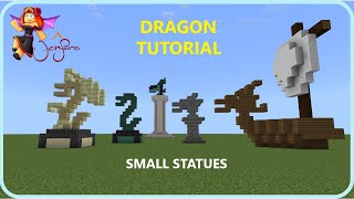 5 Mini Dragon Statue Tutorials  How to Build Dragons in Minecraft [upl. by Enyar]