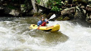 Running Nantahala Falls in a Ducky Kayak [upl. by Ykcaj]