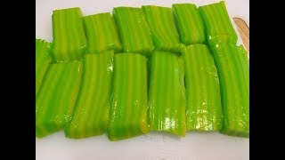 Steam Pandan Layer CakeThai Khanom ChanQhia Ua Qhob Noom Pandan Layer Cake Noj [upl. by Alrich267]