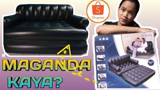 SHOPEE HAULBESTWAY 5 IN 1 INFLATABLE AIR SOFA BED REVIEW [upl. by Adnaw]