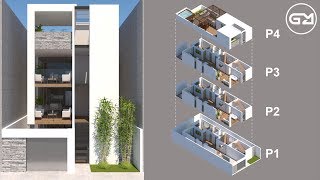 CASA MULTIFAMILIAR DE 85 X 18 M ESTILO MODERNOMINIMALISTA [upl. by Nivert]