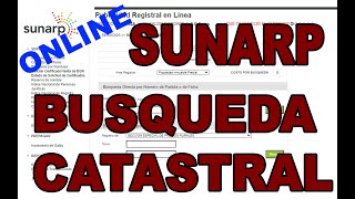 SOLICITAR ONLINE BUSQUEDA CATASTRAL EN SUNARPREGISTROS PUBLICOS [upl. by Uy]