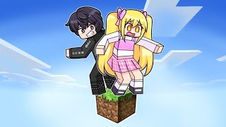 2 Friends STUCK On ONE BLOCK In Minecraft [upl. by Adekram]