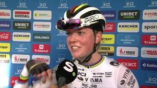 Fem van Empel wint Flandriencross quotvoordeel om op dit parcours alleen te rijdenquot [upl. by Slotnick719]