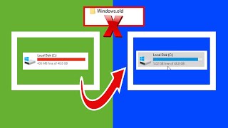 حل مشكلة امتلاء القرص C  حذف فولدر ويندوز 10 السابق [upl. by Electra]