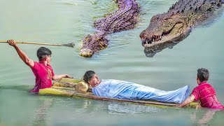 Crocodile Attack Man in River  Animal Attack Fun Made Movie By Wild Hunter [upl. by Leirum807]