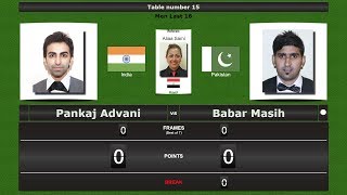 Snooker Men Last 16  Pankaj Advani vs Babar Masih [upl. by Alywt]